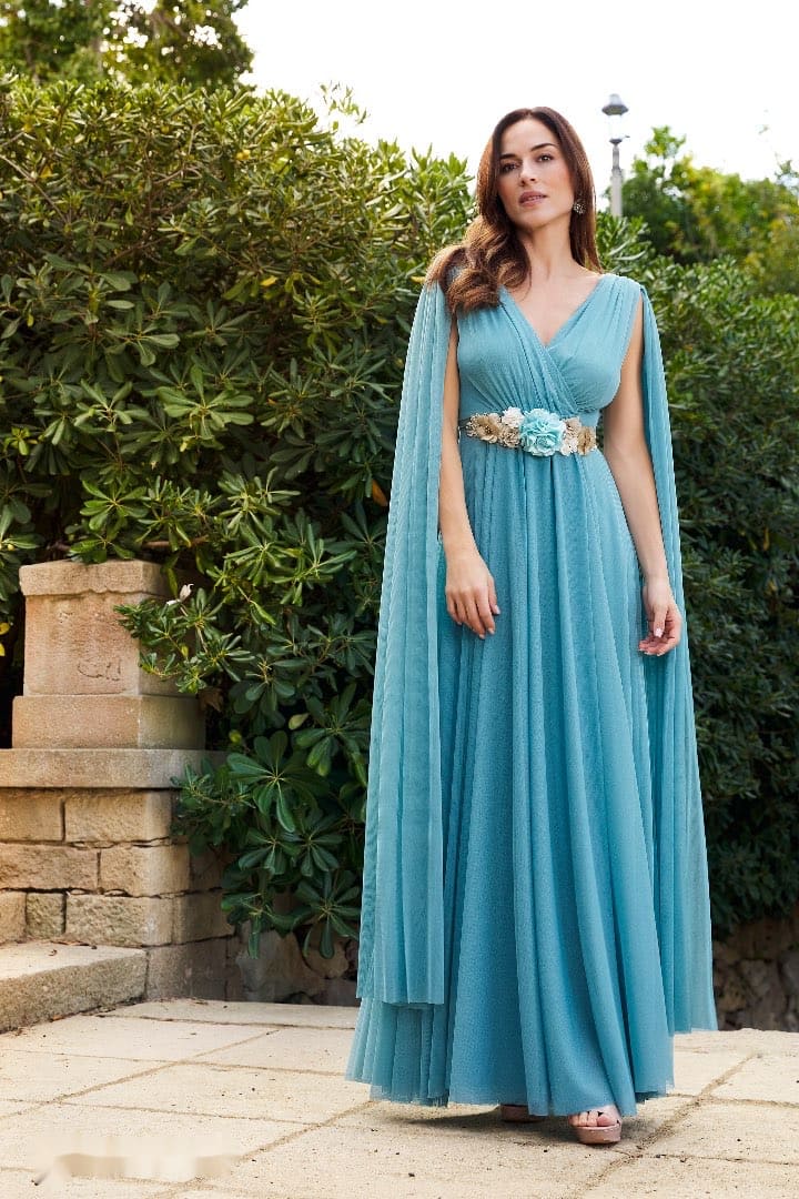 VESTIDO TUL MANGAS DESMONTABLES